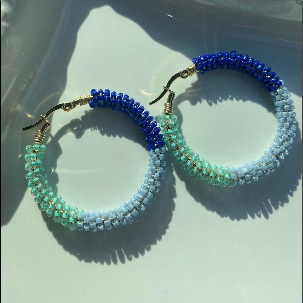 Handmade embellished earring hoops
